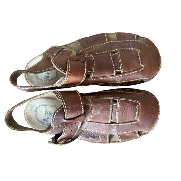 Dr Martens Mens Sz 10 US Brown Leather Sandals Made in England 9643 - Picture 2 of 6